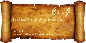 Csikány Jozafát névjegykártya